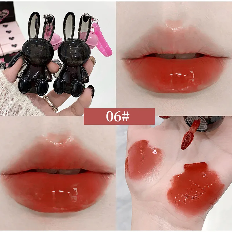 Vodné potrubie zrkadlo na pery perl perlovú rúž Kórejský make -up lesk na pery lesk Čierny králičí ľadová rosa Rose Rose Pendant Makeup Cosmetics New