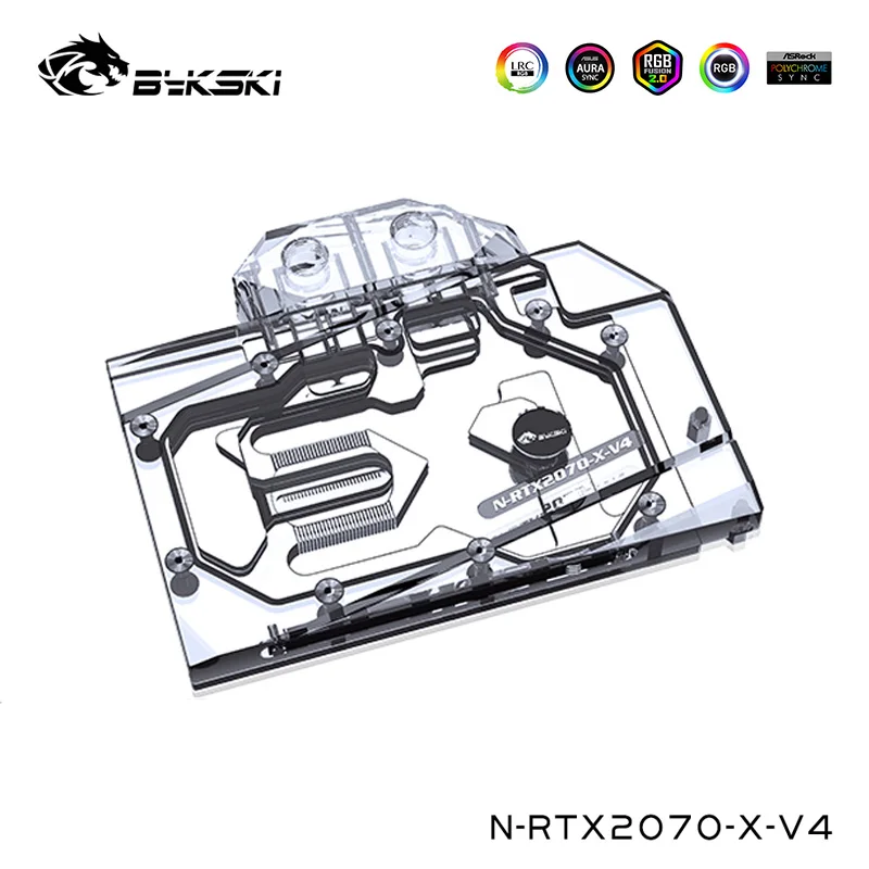 Vodný blok Brskski pre NVIDIA RTX 2070 Zakladateľské vydanie, pôvodná verejná RTX 2060 Super, úplná grafická karta N-RTX2070-X-V4
