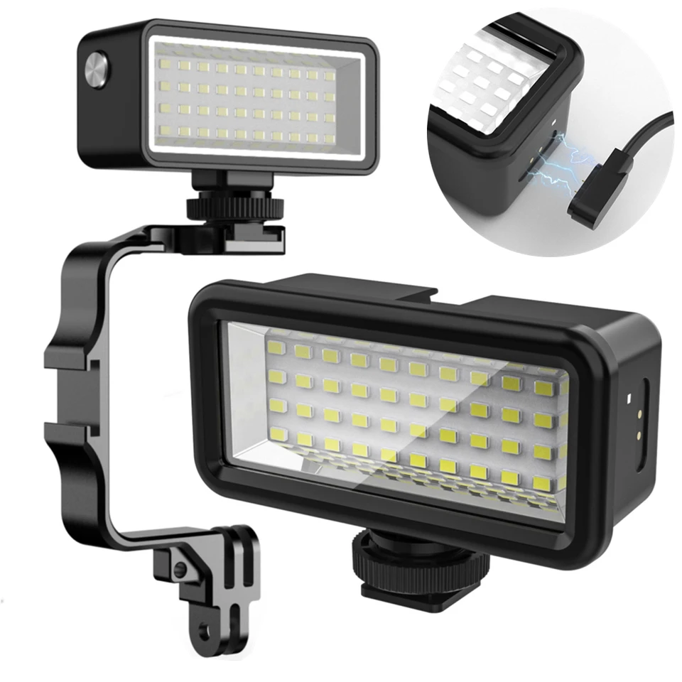 Vodotesná 40 metrov pod vodou LED video potápačské svetlo lampa pre GoPro Hero 11 10 9 DJI Action 3 Action Camera Coatoare SLR
