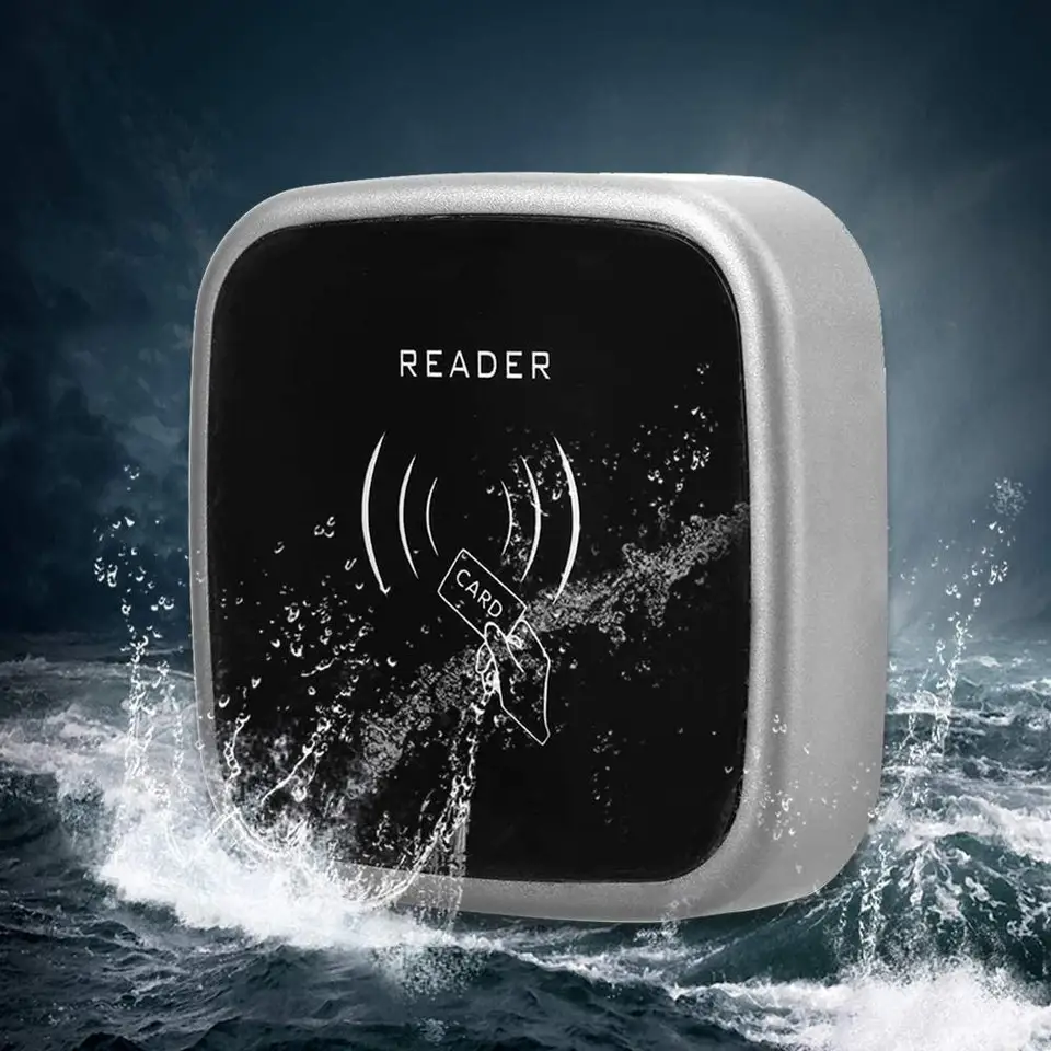 Vodotesná čítačka kariet IP65 Wiegand 26 34 Výstupný prístup k regulácii Slave Reader Security 125KHz 13,56MHz čítačka kariet Silver D81