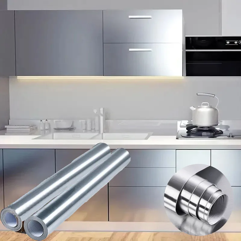 Vodotesné nálepky na stenu stolný počítač 40 cm slepka na chladničku lepidla stena tapety Moderná minimalistická striebro
