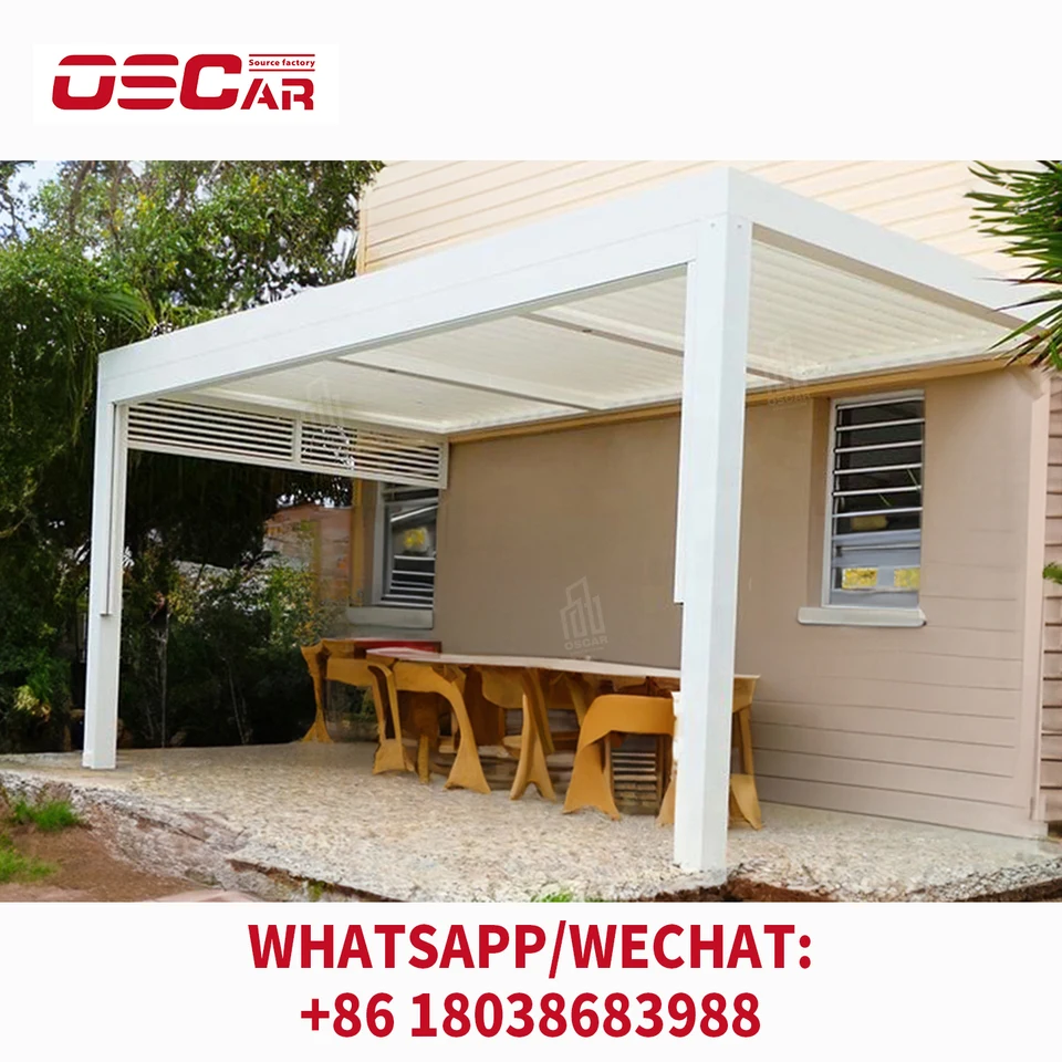 Vodotesné súpravy na strešné systémy Liever Roof Outdoor Altážbo Custom Garden Bioklimatic Sunshade Canopy Hliník Pergola