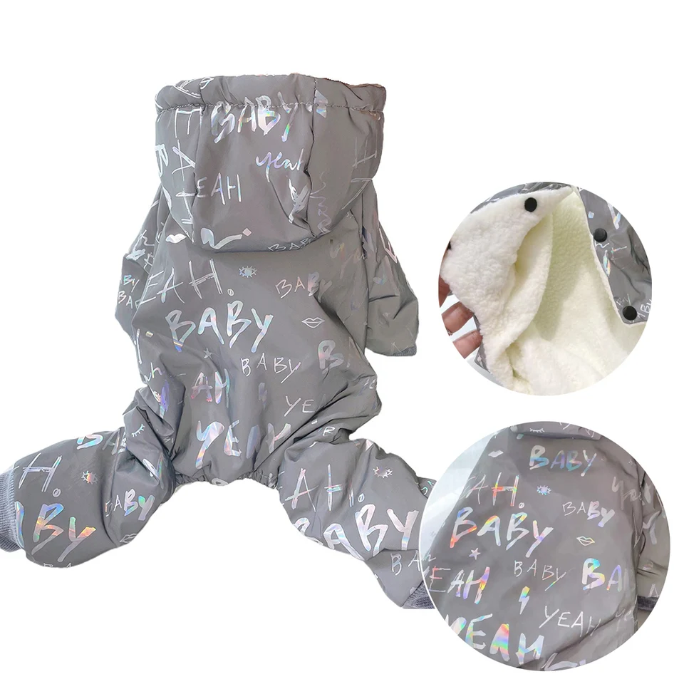 Vodotesné zimné psie migetéry laserové listy pre psov pre psov hrubé fleece chladné počasie šteňa šalát malé stredné psie oblečenie