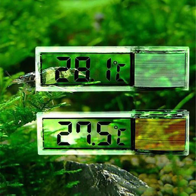 Vodotesný akvárium Teplomer 3D digitálny LCD elektronický rybí nádrž na teplotu rýb korytnací meter akvárium dekorácia