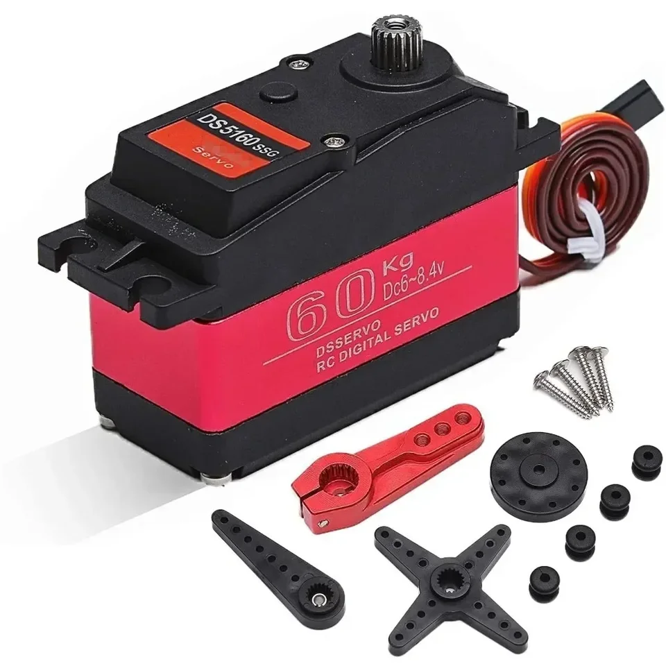Vodotesný krútiaci moment 60 kg 180 ° DS5160 Digital Servo pre RC robot automobil 1/6 axiálne SCX6 1/5 Redcat HPI