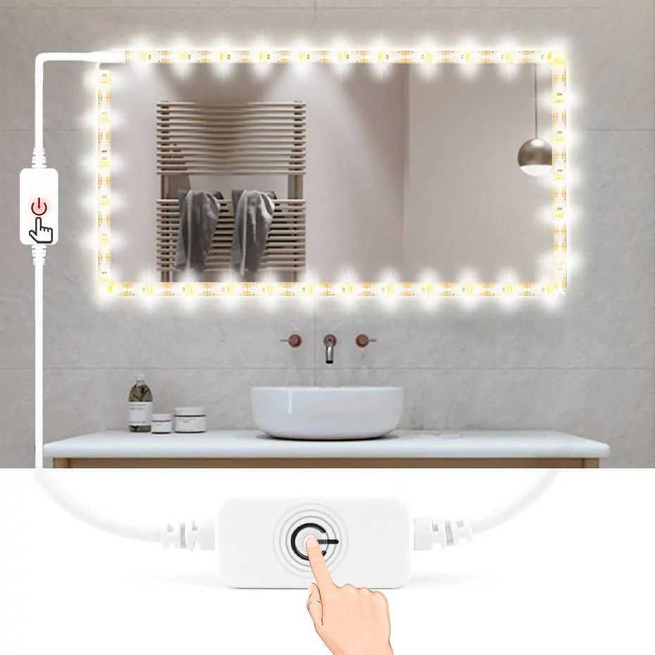 Vodotesný LED pásik LIGHT Touch DomBABLE USB Port LED dióda páska DC5V LED pásová pásová pásová lampa Light Light Light na zrkadlovom kúpeľni TV podsvietenia