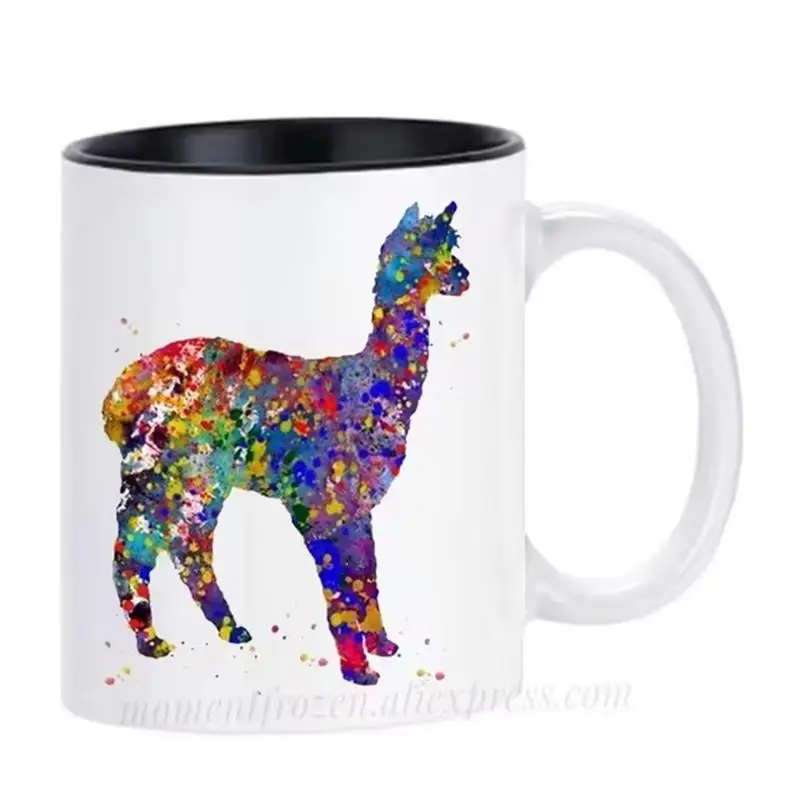 Vodovodný hrnček alpaca keramika Llama Kávové hrnčeky Camel Porcelin Cup TEA Čaj
