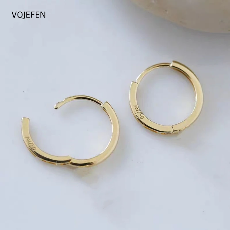 Vojen 18k zlaté obruče náušnice šperky Au750 Zlaté okrúhle obruče Originálne piercing ušné luxusné šperky Doplnky Veľkoobchod