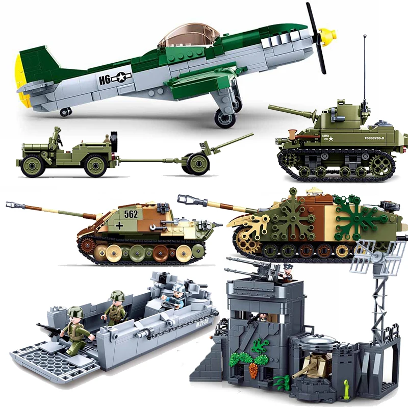 Vojenská nemecká armáda Atlantic Fort Bastion MOC stavebné bloky Sada zbraní vojnový vojak vojak WW2 tehly klasické modely detské hračky