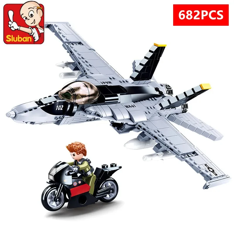 Vojenské série stavebné bloky F/A-18E Super Fighter Ozbrojené ozbrojené vrtuľníky lietadlá lietadlá vojnové zbrane Model tehly Hračky pre deti chlapcov