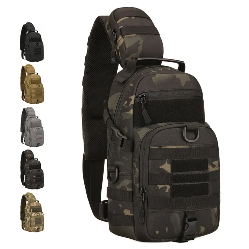 Vojenské taktické vrecko na hrudi s jedným ramenným taškami Messenger Outdoor Cestoval cestovné batoh Men ženy