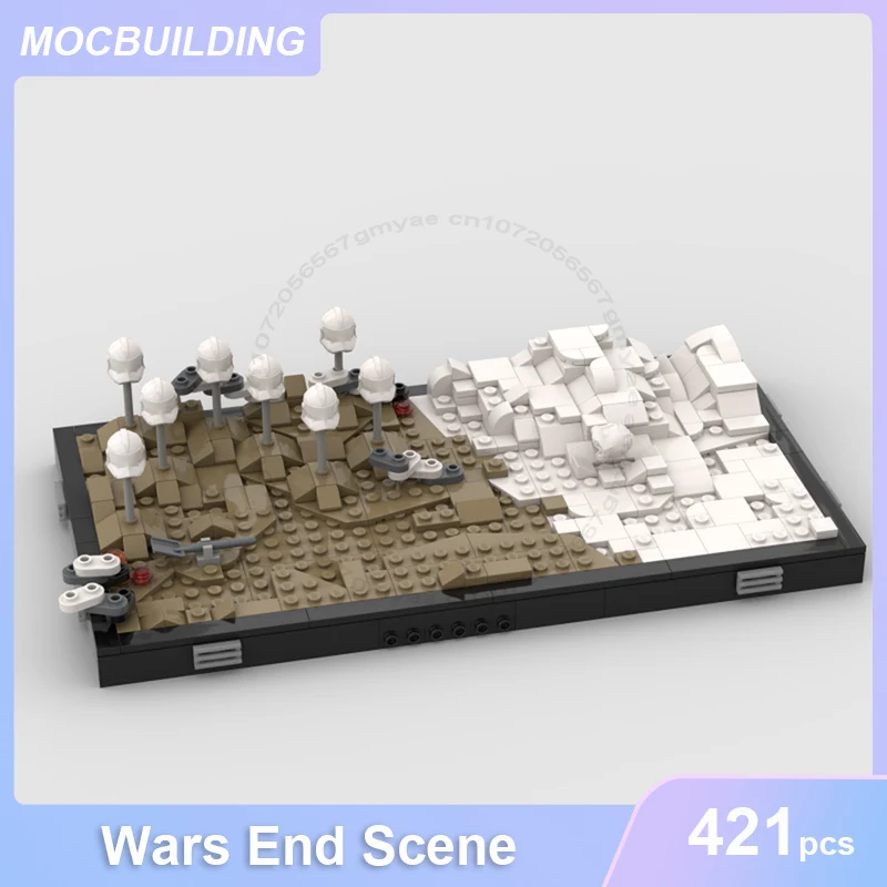 Vojny koncová scéna Model MOC Building Blocks DIY Zostavujú tehly kreatívne vzdelávacie vesmírne zbierky zobrazenie hračiek Darčeky 421ks