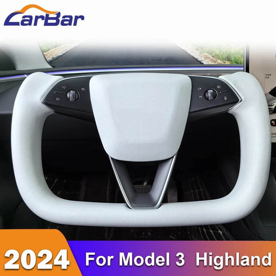 Volant z karbarského jarika pre Tesla Model 3 Highland 2024 Accessories Racing Style Ruck 350 mm 370 mm Luskáte steh voliteľný