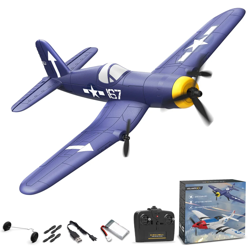 Volantexrc F4U Corsair RC Planica 2.4g 3ch EPP pena 400 mm pevné krídla krídla Paniel Lietadlo Smart Balance Gliders RTF Fighter for Boys