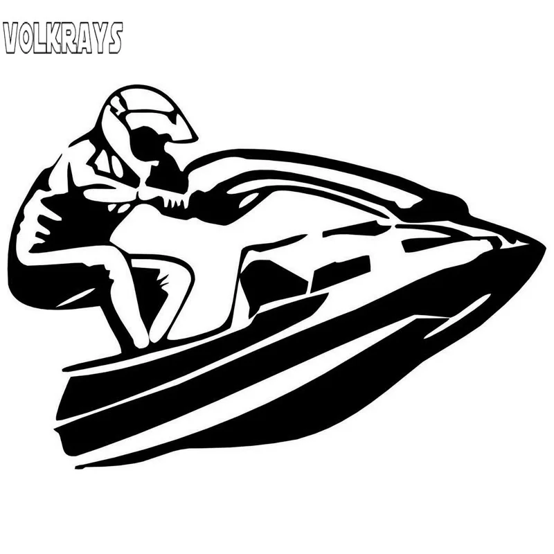 Volkrays Osobná nálepka automobilová nálepka prúdové lyžiarske príslušenstvo Vodotesné krycie škrabance Vinyl obtisia čierna/biela, 10 cm*14 cm