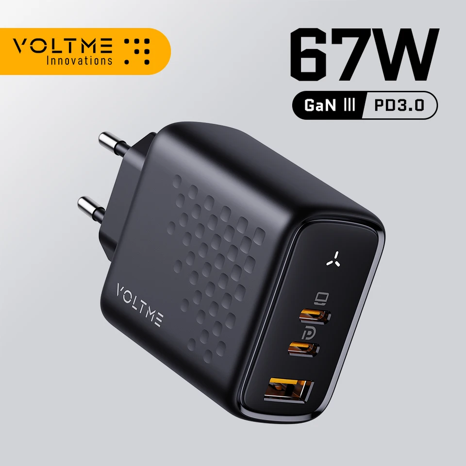 Voltme 67W Gan Charger PD USB Typ C Rýchly nabíjačka Rýchle nabíjanie 4.0 3.0 Pre nabíjačku iPhone USB C Adaptér pre notebook iPhone 15 Pro