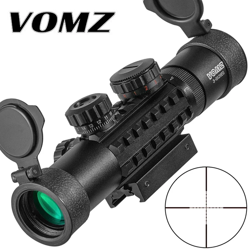 Vomz 3-9x26 Rozsah Červenej zelenej osvetlenej optického zraku taktické lovecké pušky 11/20 mm pre pištoľ Picatinny Rifle Air Gun