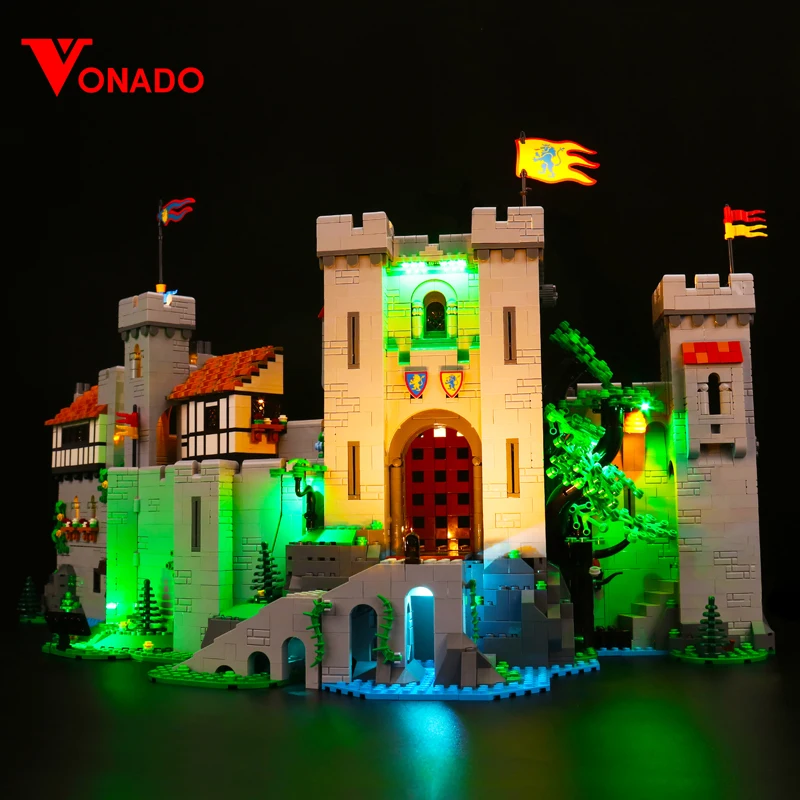 Vonado LED Light Kit pre 10305 Lion King Castle Knights Medieval Castle Building Blocks (nezahrnuté modely) Hračky pre domácich majstrov