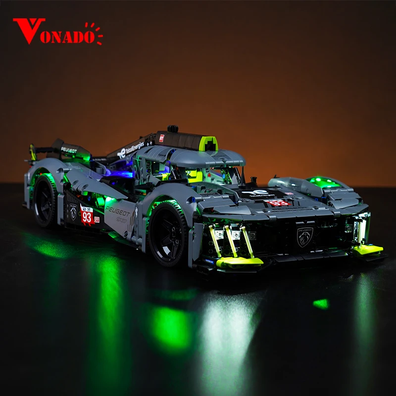 Vonado LED svetlo pre 42156 Peugeot 9x8 24H Le Mans Hybrid Hypercar Lighting DIY hračky (nezahrnuté model)