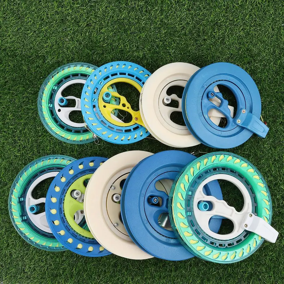Vonkajšia hra draka navijak navíjač Fire Fire Wheel String Flying Ruck Ruck Ruck Twisted String Line Outdoor Round Blue Grip for Fying Drasa
