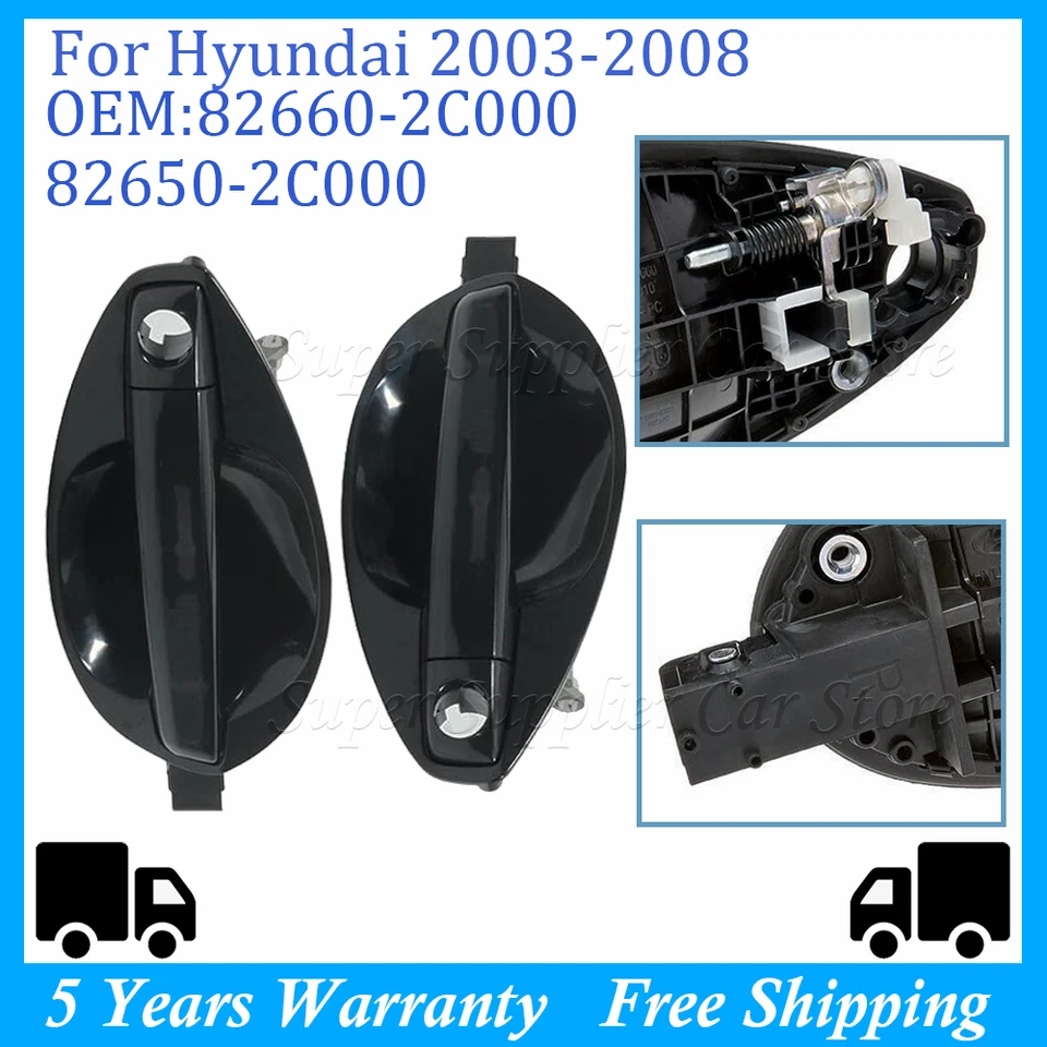 Vonkajšia rukoväť v ľavom pravom dverách úlovok pre Hyundai Tiburon Coupe 2.0L 2,7L 2003-2008 Auto príslušenstva 82650-2C000 82660-2C000