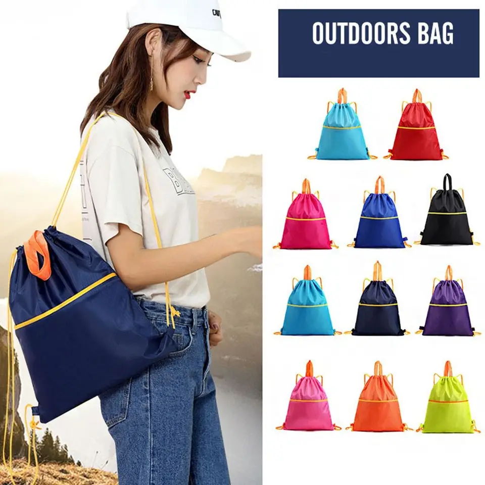 Vonkajšia vodotesná nylonová športová taška na šnúrku vrecko Travel Sport Splanting Dva vrecko ľahký batoh