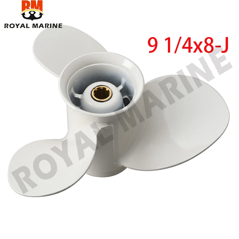 Vonkajšia vrtuľa 9-1/4 x 8 pre hliníkovú skrutku zliatiny Yamaha 3 Blade 8 Spline Zubná časť #63V-45947-00 pre motory s loďami 9,9-15 HP