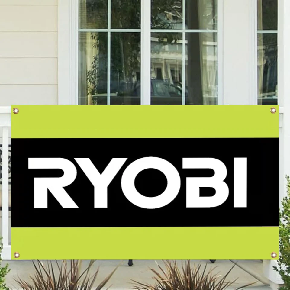 Vonkajšie dekorácie Ryobis nástenná dekorácia Štyri diera jednostranná vlajka Polyester Room Decor Y2K Outdoor Flags Banners Garáž