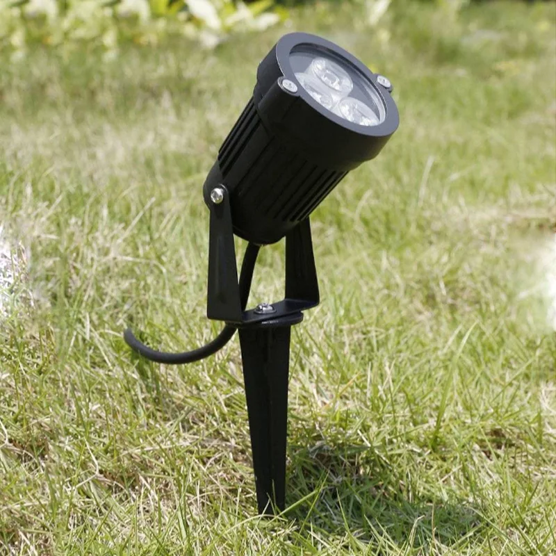 Vonkajšie LED záhradné trávnik Light 3W 9W Krajinná lampa hrot vodotesný DC12V Cesta Žiarovka žiarovka teplá biela zelená škvrna AC220V 110V