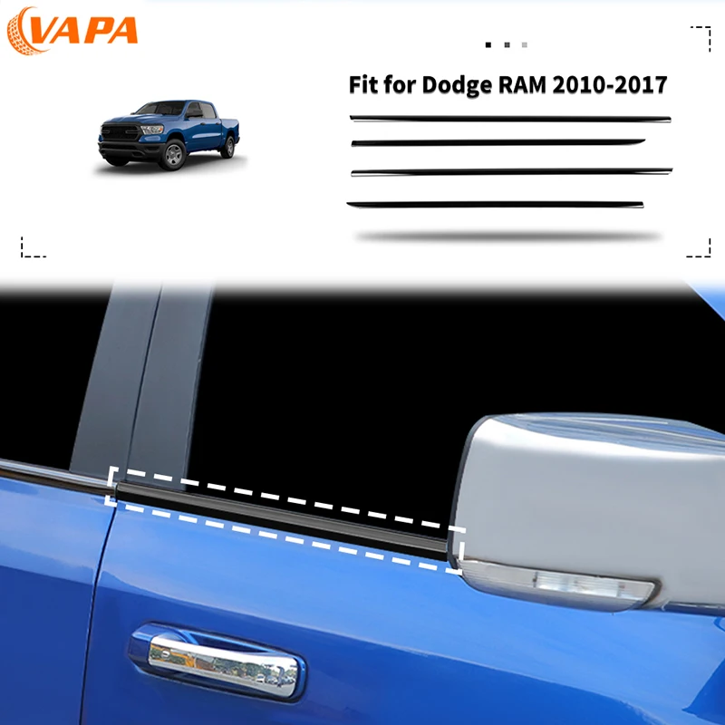 Vonkajšie okenné obklady Tink Tink Tink Tinkery Cover Stupeľky z nehrdzavejúcej ocele pre Dodge Ram 2010-2017