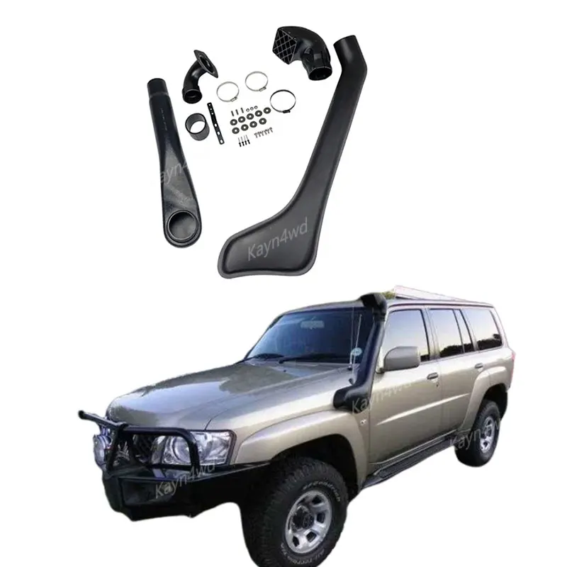 Vonkajšie príslušenstvo 4x4 Vonkajšie príslušenstvo vzduchový prívod šnorchlovú súpravu pre 2004+ Nissan Patrol Gu Wagon Y61C Y61D Snorkel brodenie dychovej hadice