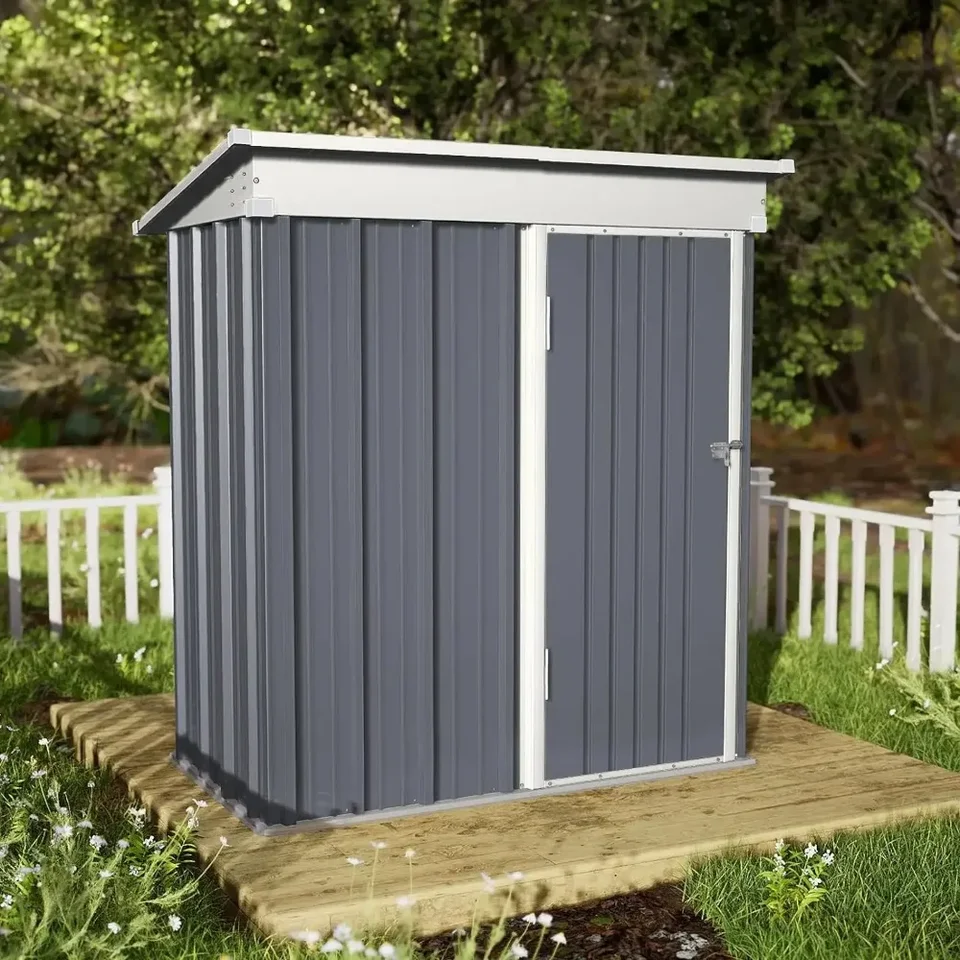 Vonkajšie skladovacie prístrešok, 5 'x 3' s ťažkým záložným galvanizovaným kovovým záhradným záhradným úložným priestorom mimo náradia