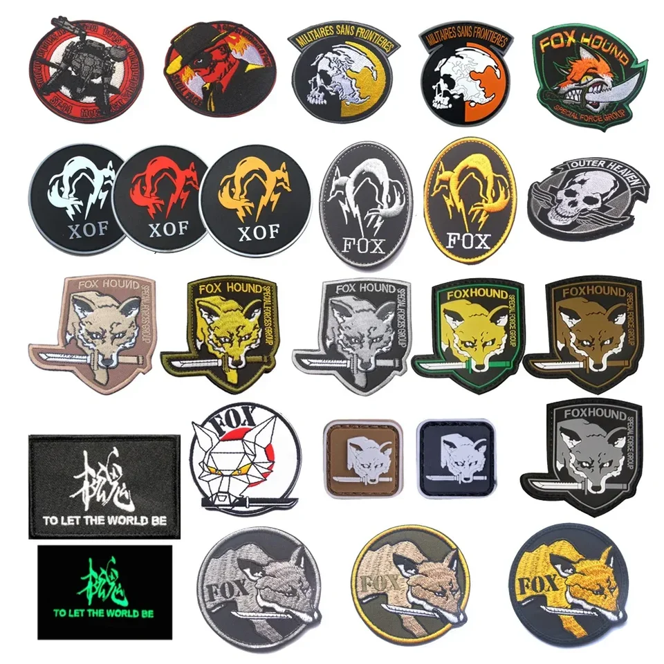 Vonkajšie taškové doplnky výšivky líšky Dragon Spy Armband Border Army Insignia Metal Gear Catches na oblečenie
