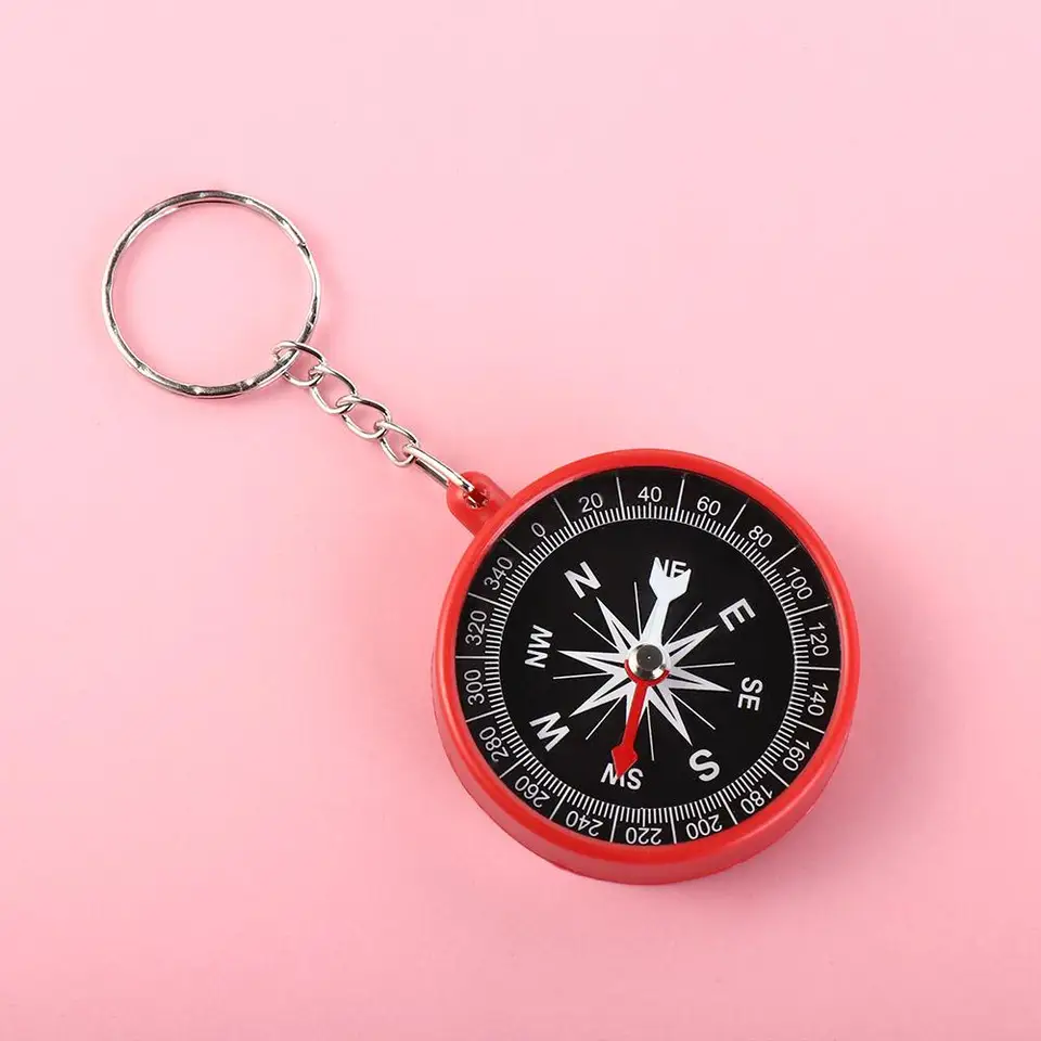 Vonkajšie vrecko Compass Keychain Mini Compass prívesok navigačné nástroje na cestovanie Camping Hračky na cyklistickú hračku
