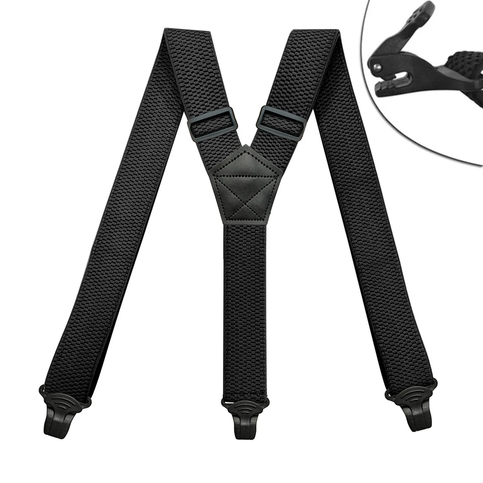 Vonkajšie závesy pre mužov pracujú vonku 3,8 cm/1,5 palca Y-Back 3 Plastové sponky Nastaviteľné elastické nohavice Priestky na remienok