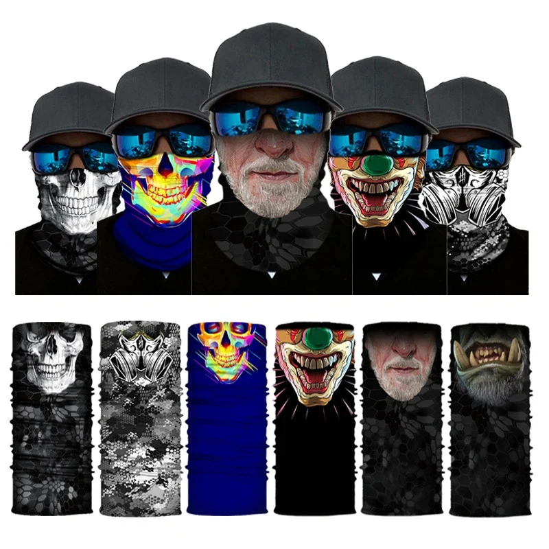 Vonkajšie športy bezšvové bandanas krk gaiter buffov tvárou v tvár motocykla motocykla cyklistika balaclava čelenka maska ​​Maska turistický rybársky buff