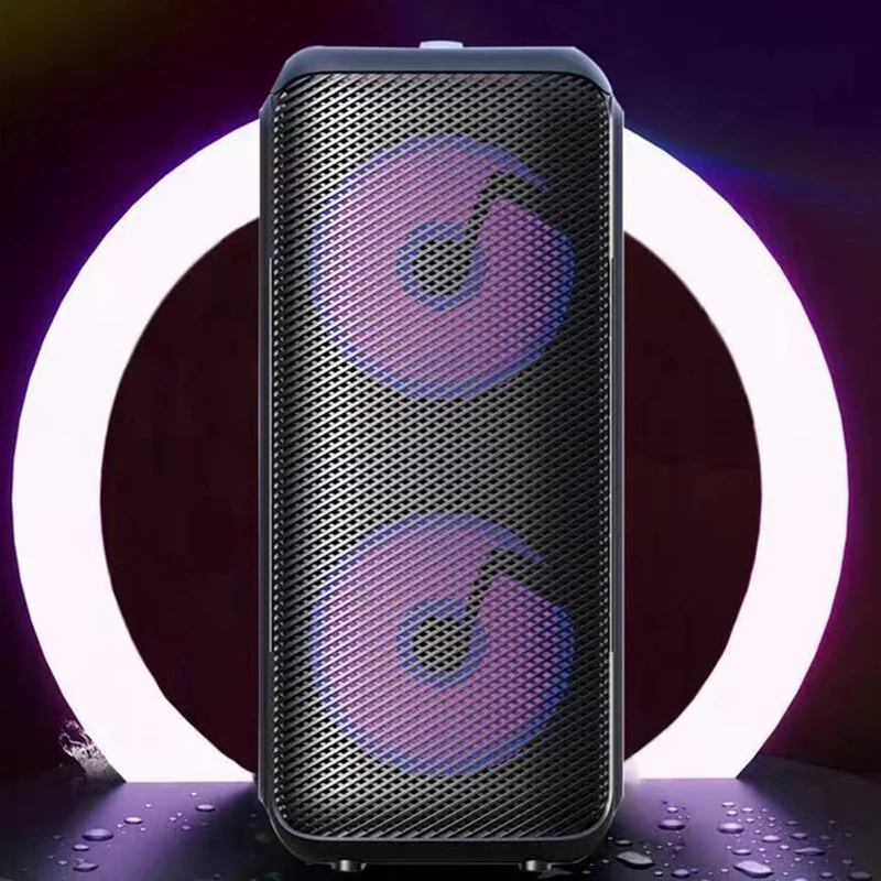 Vonkajší duálny 4-palcový bezdrôtový reproduktor s káblovými prenosnými mikrofónmi prenosný Bluetooth Audio Subwoofer TF karta U-Disk Hudobný prehrávač