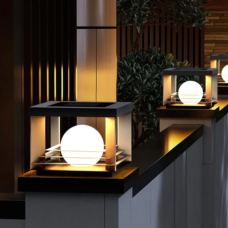 Vonkajší luxusný LED solárny trávnik Light vodotesný IP65 AC85 ~ 265V 4 farebná stmievacia Steetová lampa pre dekoráciu pilierovej kaprite