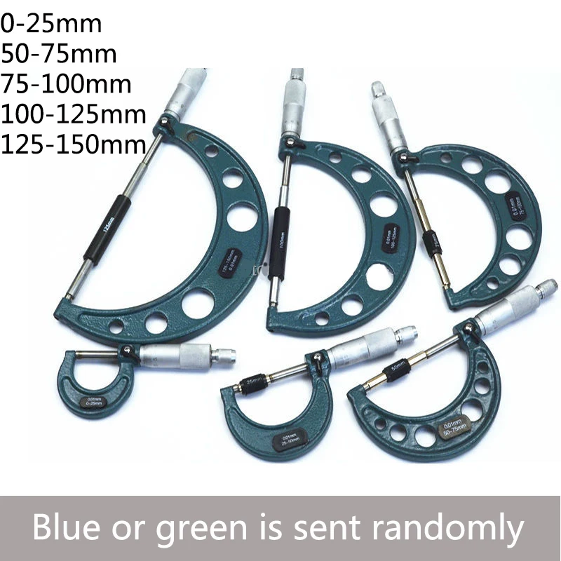 Vonkajší špirálový mikrometer 0-25 mm/ 25-50 mm/ 50-75 mm/ 75-100 mm 100-125mmAcCuracy 0,01 mm merací strmeň meracieho strmeňa