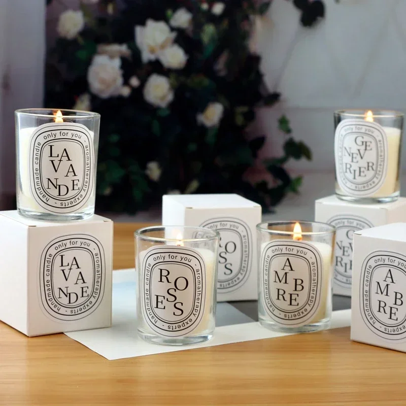 Vontované aromatické sviečky Darček pre hosť Hosť Darčeky Lot Svadobné sviečky biele v sklenených pohároch luxusná sviečka pre domáci dekor