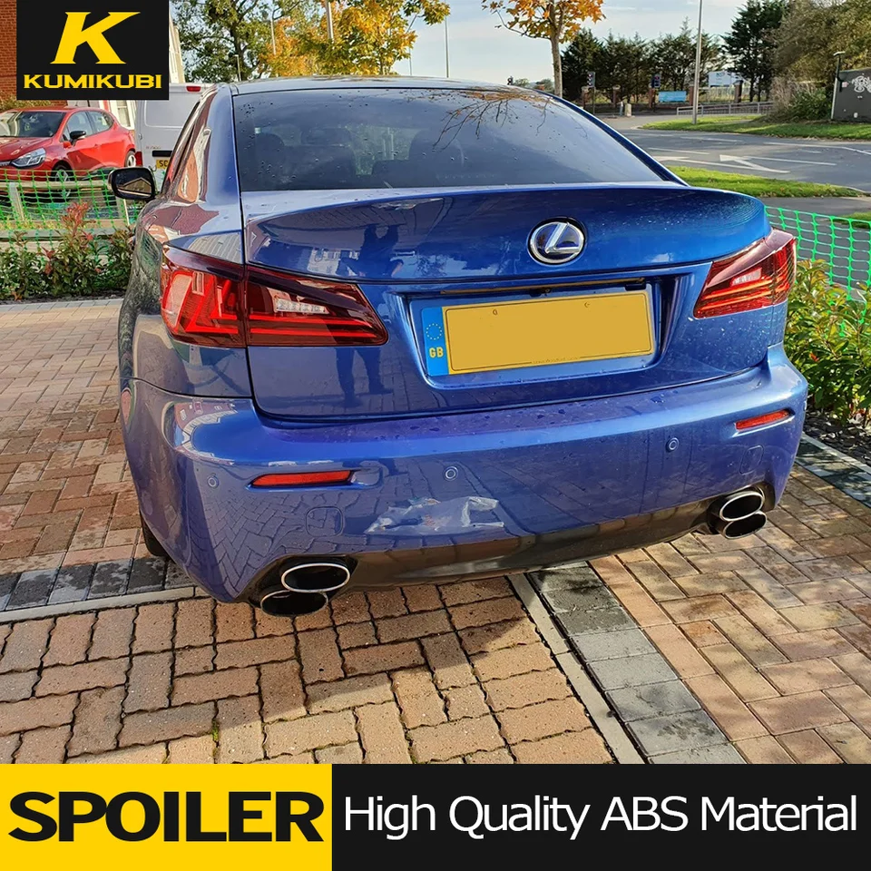 Vopred maľovaný spoiler kufra kompatibilný s 2006-2013 Lexus IS250 350 IS-F, Wald Style ABS Trunk Boot Boot Wing Wing veko