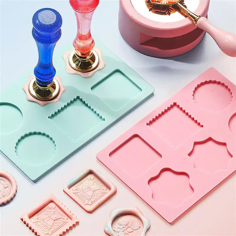 Voskové tesniace pečiatky Fire Lacquer Fixer pre 25 mm známka hlava Silikónová forma držiak tvaru Svadobné oznámenia Scrapbooking
