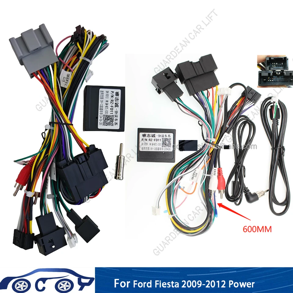 Vozidlo 16pin stereofónne káblové postroj Canbus Support pre adaptér Audio Radio Radio Cable Ford Fiesta 2012 2009-2014