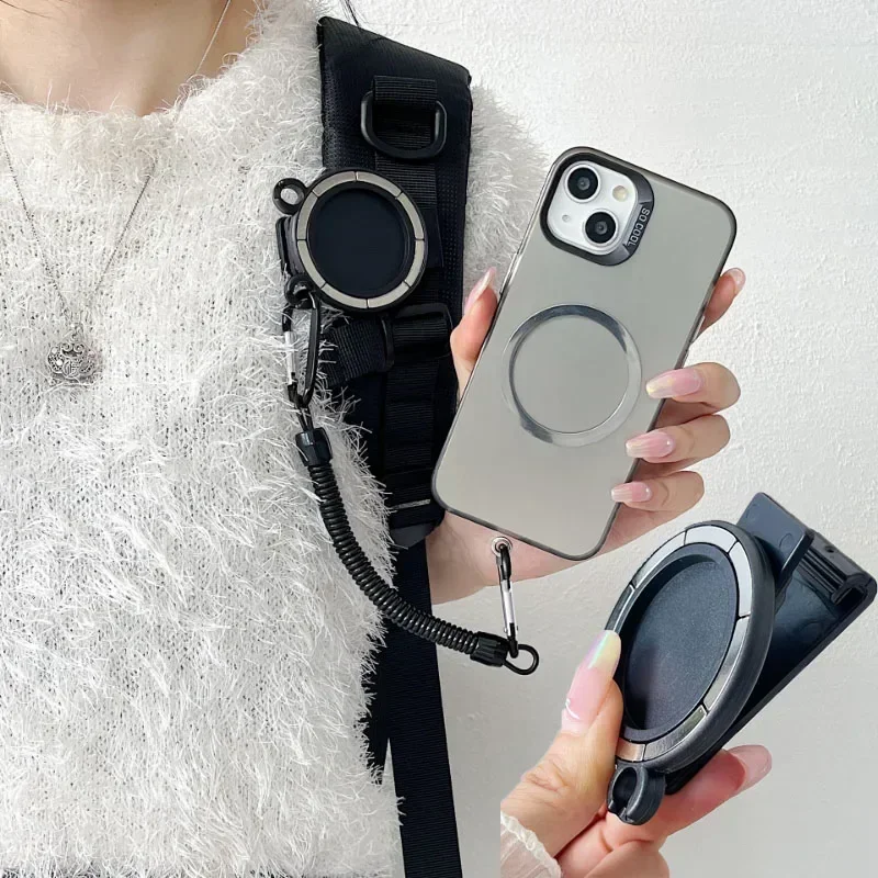 Voľné ruky Magnetický držiak na klip držiaka mobilného telefónu Mobilný telefón Clip Clip Metal Hook Spring Rany pre príslušenstvo Magsafe iPhone