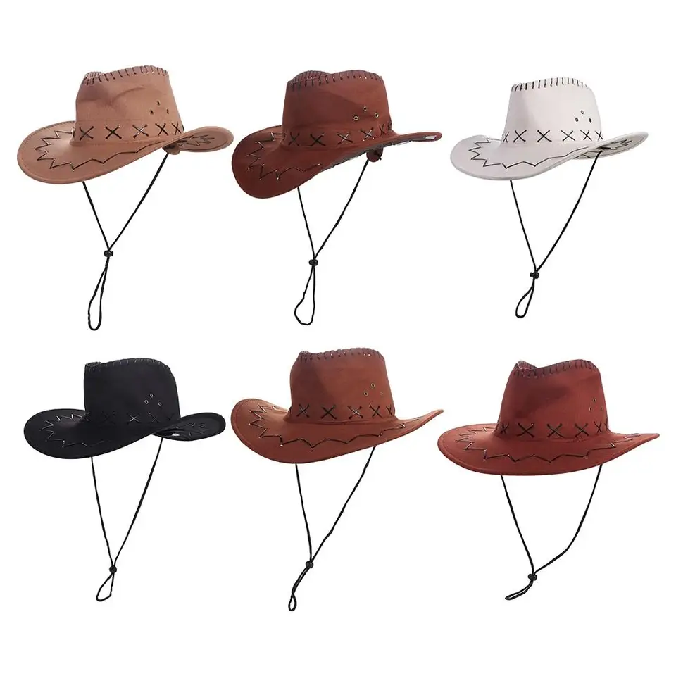 Voľný čas nastaviteľný priezor pre ženy Men Men Plážová čiapka Cap Cap Sun Hat Knight Hat Western Cowboy Hat Cowgirl Hat