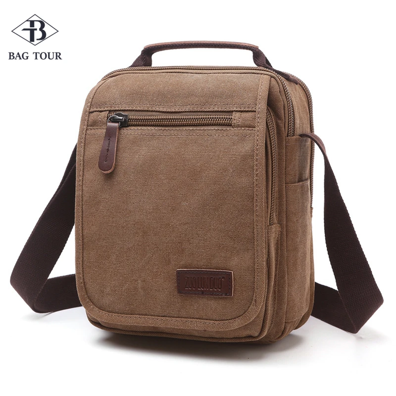 Voľný čas s jedným ramenným taškou Vintage plátno viacvrstvové vrecká módy nové 2023 zips iPad tašku mobilných telefónov tašky Messenger Tote Tote
