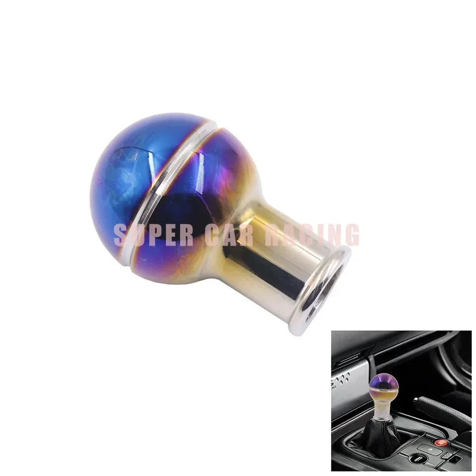 Vrcholový radiaci gombík Titanium Blue Car Racing Ball radieca páka hlava hliník