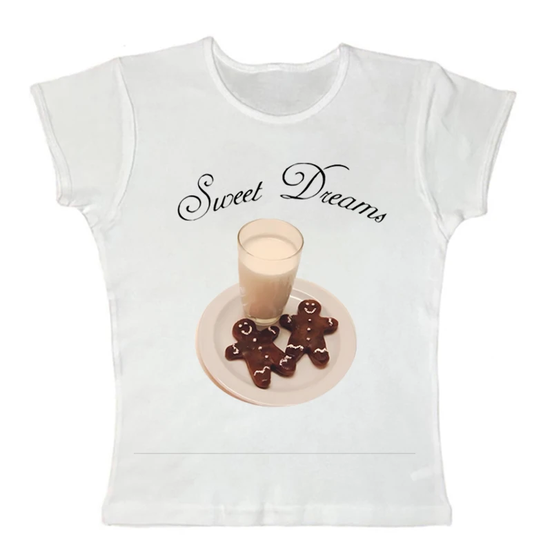 vrcholy Goth Baby Tee s krátkym rukávom TEE Vintage Grafické tričko Ženy Dámske prípravky Trash