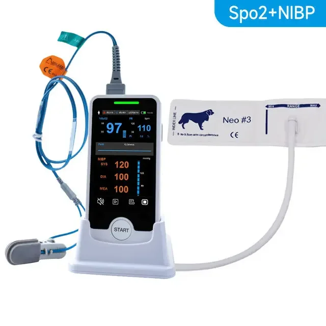 Vreckový dotykový obrazovka veterinárny monitor viacerých parametrových mačacích psích zvierat veterinár pulz oxymeter vitálne príznaky Monitor