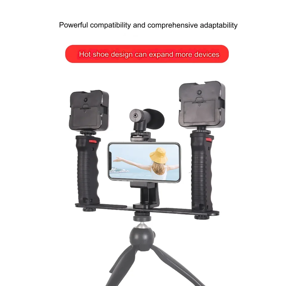 Vreckový stabilizátor Rotujúca panvica Tilt Držiak Mobilný telefón Mikrofón